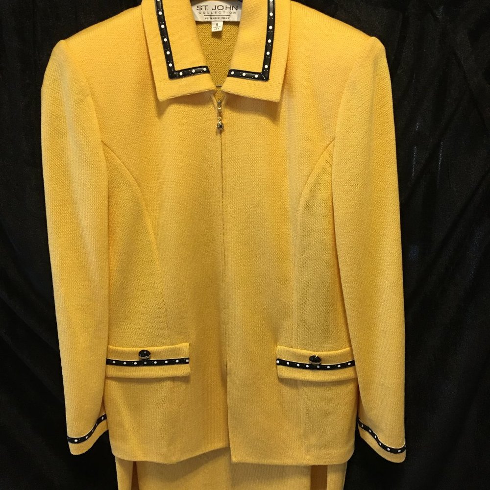 Yellow St. John Knit Jacket /Skirt Set